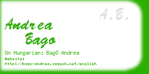 andrea bago business card